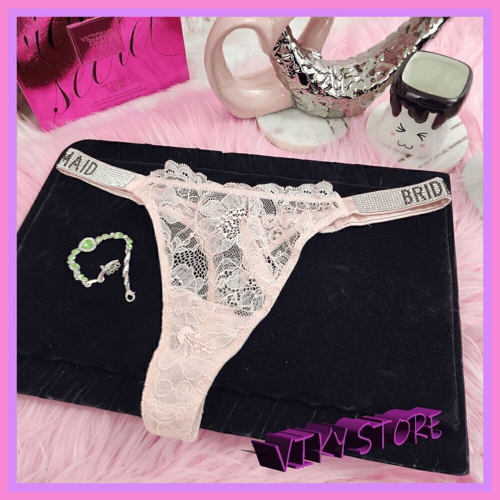 NWT 💖 Glamorous Victoria's Secret Very Sexy Pink Lace Tanga - Size Small 💖 NWT